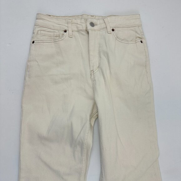 Unbranded Flare Women's' size 40 US size 12 Cream Light Beige Denim Jeans - Picture 2 of 4